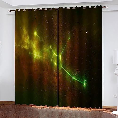 Lärmschutzvorhang Ösen Kinderzimmer Junge Verdunkelungsvorhang Blickdichter Gardinen 3D Hd Druck Landschaft Des Grünen Planeten Muster 2Er Set 2 X 140 X 250 Cm Vorhänge Schlafzimmer Fenster -5K0J6C7B9