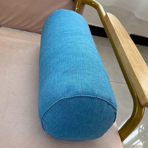 XXIUDEE Runde Nackenrolle, Zylinderkissen, Sofa, Armlehne, Yoga-Nackenrolle, Schlafkissen für Couch, Auto, Zuhause (60 x 20 cm, Blau)