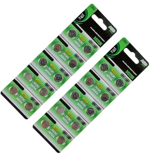 20 pilas alcalinas AG10 LR1130 de 1,55 V para control remoto de relojes
