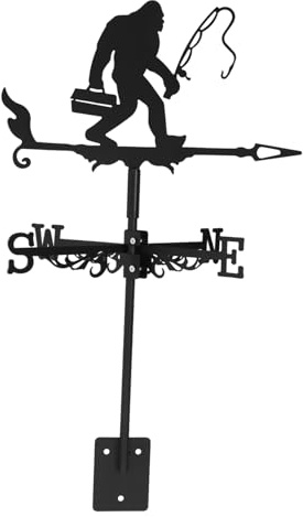ifundom Girouette Décorative pour Abri de Jardin Girouette Rotative avec Support Indicateur de Vent Forme de Gorille pour Toit