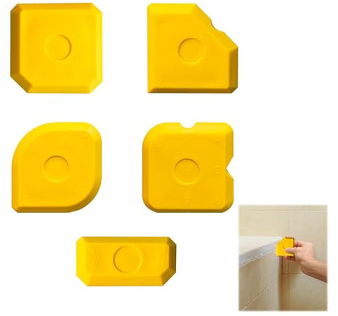 EUYKQNOI spatola per silicone spatole per silicone Strumenti per Calafataggio Silicone Kit Set di 5 Strumenti per Calafataggio Kit di raschietto spatola per sigillante Spatola per giunti per silicone