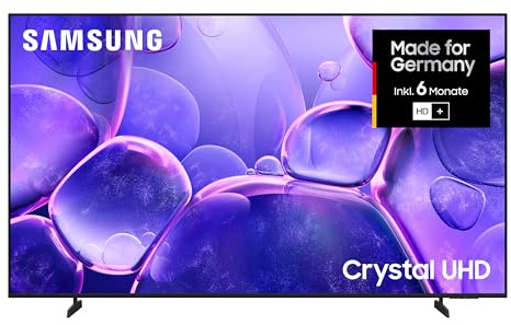 Samsung Crystal UHD U8079F 4K 85 Zoll (214 cm) LED Fernseher, Crystal Prozessor 4K, MetalStream Design, SmartThings, AI Upscaling, Gaming Hub, Knox Security, Kostenlose Inhalte, Smart TV