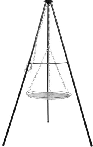 BROWIN® Dreibein-Grillgestell mit Grillrost 330551 | 150 cm Höhe | 50 cm Durchmesser | Schwarz