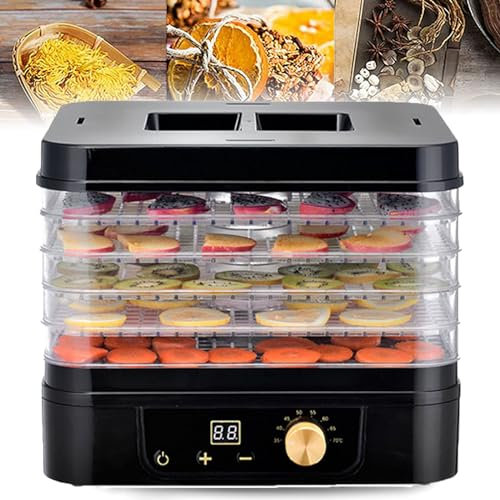 Essiccatore Elettrico per Alimenti, essiccatore per Frutta con Timer di Temperatura Regolabile per Carne secca, Frutta, Carne e Verdure.