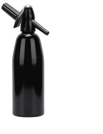 Sifone per acqua frizzante in alluminio, per gassate, fai da te, per cocktail, succhi di frutta e bevande gassate (nero)