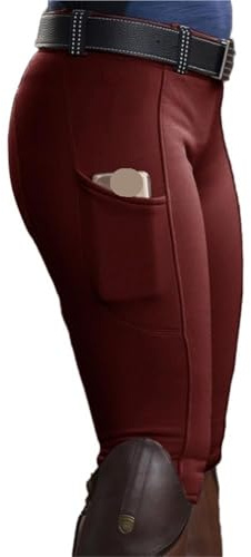 GMGQJST Pantalones de equitación Pantalones de equitación elásticos de Cintura Alta for Mujer y Hombre(Red,M)