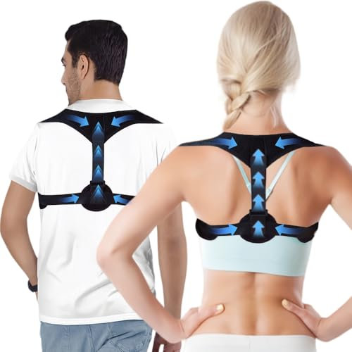 BUTO Correttore Postura Uomo Donna,Busto Correttore Posturale,Fascia Posturale Spalle e Schiena Traspirante,Regolabile Supporto Schiena Super Leggero,Raddrizza Spalle Schiena Dritta