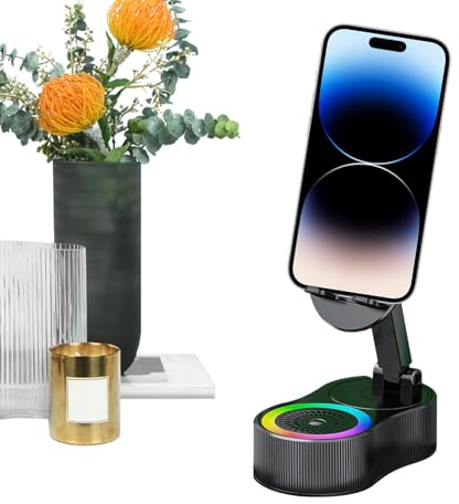 Ghjkldha Induktionslautsprecher Für Smartphone,Induktiver Audio Ständer Mit Beleuchtung Für Telefone | Tablet Halterung Klangbasis Für Wohnheim Urlaub Schlafzimmer Apartment Livestream