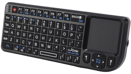 VBESTLIFE Mini Teclado inalámbrico con touchpad, Teclado portátil inalámbrico Recargable USB de 2,4 GHz con retroiluminación para Pad, PC, Tablet, Smart TV