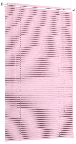 Persianas Venecianas Aluminio Interior Estores Horizontales Hogar Oficina Cortinas Opacas Lamas 25.0 mm Cortina Veneciana Sin Taladrar(Light Pink)