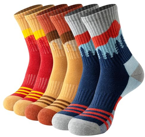 BISOUSOX Calzini Lana Merinos Donna Calze Termiche per I'escursionismo Inverno Outdoor CalziniTraspiranti per Trekking Montagna Regalo per le Donne Madri 3 Paia