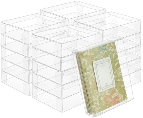 BENECREAT 30 Stück Durchsichtige Geschenkboxen 8x10x2.5cm Faltbarer PVC Aufbewahrungsbehälter Transparente Geschenkboxen Für Hochzeit Geburtstag Party Weihnachten Halloween