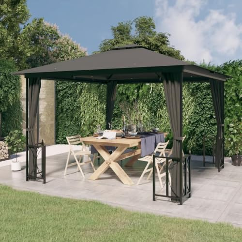 Générique Tonnelle avec parois et Toit Double 3x3 m Anthracite,Maison & Jardin,Pelouses & Jardins,Vie en extérieur,Structures extérieures,Auvents & abris,Anthracite,32.72 KG,318541