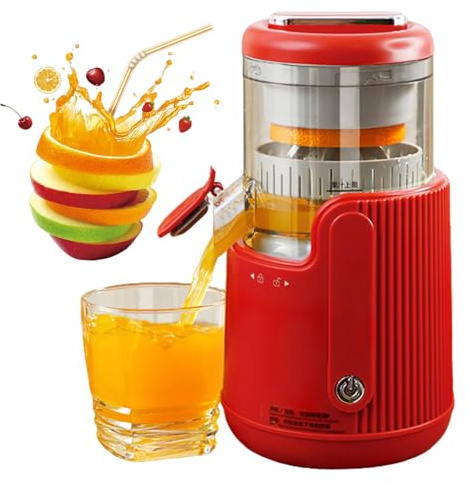 Presse-agrumes électrique, presse-citron portable rechargeable par USB, opération à une touche, rendement de jus élevé, presse-agrumes orange sans fil pour cuisine voyage camping red