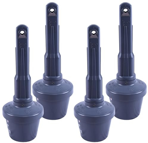 VILMON 4 Pack 30 Inch Outdoor Standing Ashtray, Plastic Cigarette Butt Disposal Bin for Outdoor Use, Durable Stand for Patio, Garden, and Public Spaces - Grey