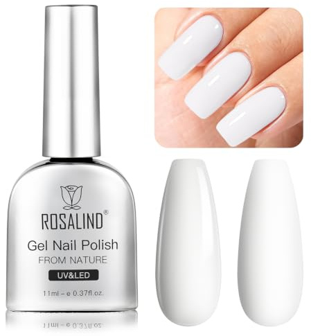 ROSALIND UV Gel Nagellack, 11ml Weiß Nagellack UV LED Soak off Gellack für Nail Art Maniküre
