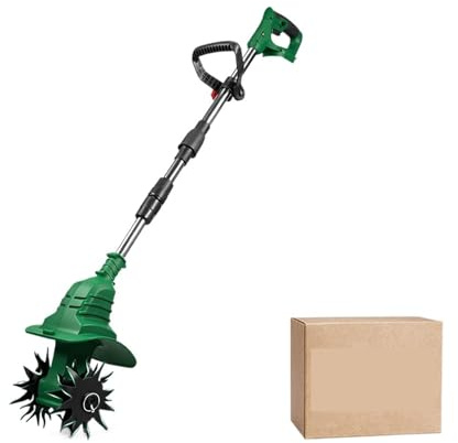 Cultivateur Électrique 1800W, Tondeuse À Gazon Portable, Coupe, Outil De Retournement du Sol for Broche Batterie 21V Mission Puissante(2 Battery)