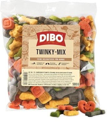 Twinky-Mix, 500g-Beutel, Backwaren als gesunde, natürliche Ernährung für Hunde von DIBO, Hundefutter, Barf, B.A.R.F., Leckerli, Hundekekse