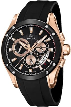 Jaguar Reloj Modelo J691/1 de la colección Special Edition, Caja de 45 mm Negro con Correa de Caucho Negro para Caballero