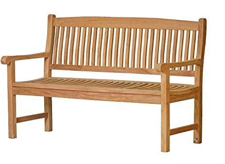 Gartenbank Teakholz 2-Sitzer 110 cm Holzbank massiv wetterfest