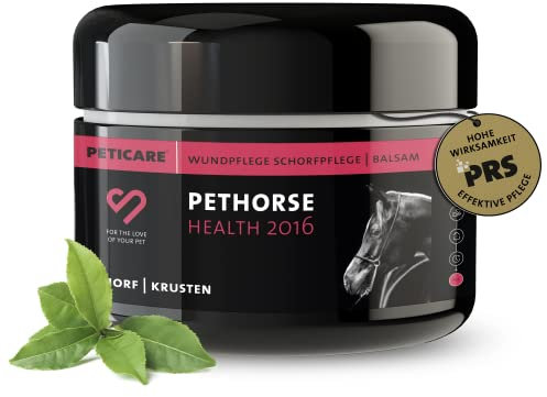Peticare Unguento Cura del Cavallo per Croste e Ferite - Cura Le Croste e la Ticchiolatura, Febbre da Fango, Prurito Dolce, Dermatite Estiva, Balsamo, Creme - petHorse Health 2016