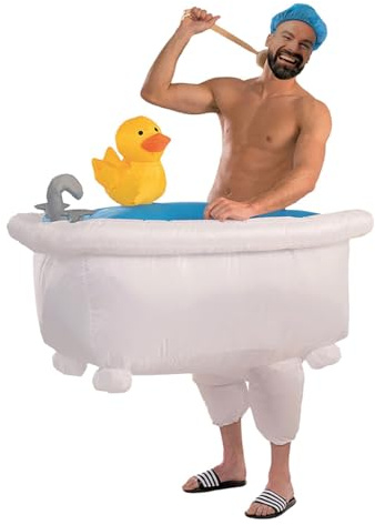 AirSuit® Aufblasbares Kostüm Badewanne | Ausgefallenes Auflbaskostüm | Premium Qualität | Größe Erwachsene 160 bis 190cm | Polyester | Angenehm tragbar | Resistent | Mit Aufblassystem | OriginalCup®