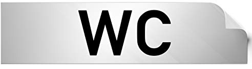 Türschilder24 Folienschild Türschild • wc Toilette • PVC Hinweisschild • 160 x 40 mm Silber • selbstklebend • Kratzfester Druck • UV Beständig