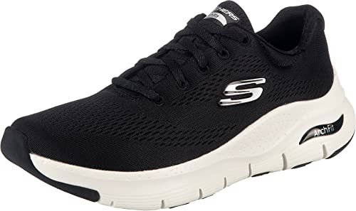 Skechers Arch Fit Big Appeal, Zapatillas Mujer, Black Mesh White Trim, 38 EU