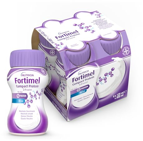 FORTIMEL COMPACT PROTEIN, Ipercalorico e Iperproteico,Gusto Neutro,4x125ml