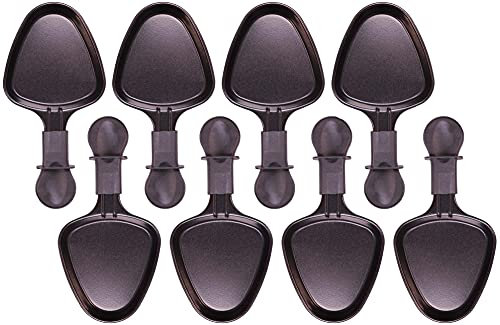 Piebert 8 sartenes ovaladas 27041 para raclette (largo x ancho x alto): 10,5 x 10 x 1,4 cm, longitud total: 19,7 cm