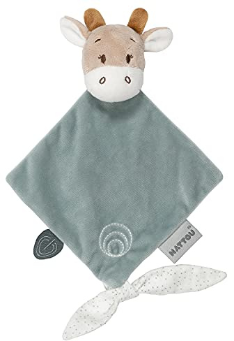 Nattou mini-Schnuffeltuch aus Baumwolle, Luna Giraffe, Grün/Beige
