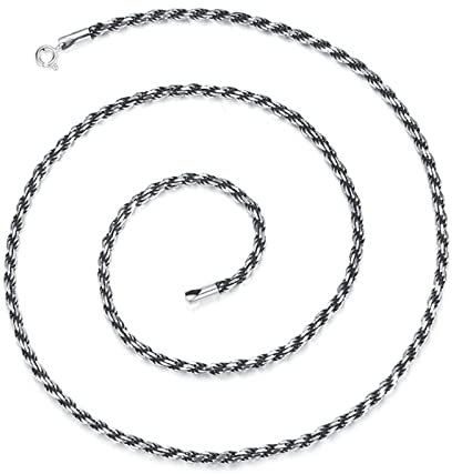 Beydodo Kette Herren Silber 925 ohne Anhänger, 3.2MM Kordelkette mit Collierverschluss Hip Hop Halskette 61CM Silber Partnerkette Freundschaftskette