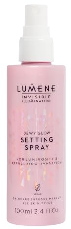 LUMENE Invisible Illumination Dewy Glow Setting Spray | Brume hydratante et illuminatrice | Fixe le maquillage avec un fini naturel et lumineux | Végan | 100 ml