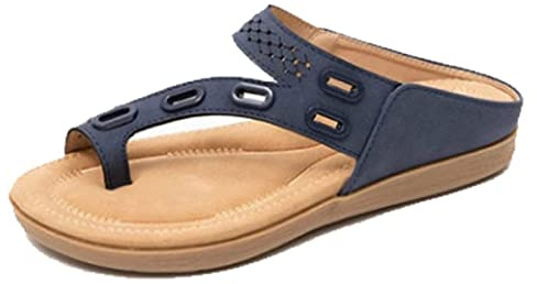 ilbcavne Sandalias Ortopedicas Mujer Verano, Punta Abierta Sandalias de Gladiadoras Romanas Flip Flop CóModos y Ligeros Chanclas Zapatos con Soporte para El Arco para Juanetes, Fascitis
