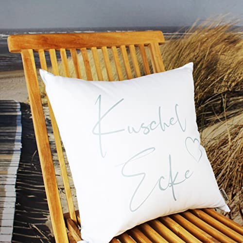 KAMACA Outdoor Dekokissen Kissen für Garten Lounge Balkon wasserabweisend schmutzabweisend UV Schutz ideal für Haus Garten Camping (Kuschelecke Creme)
