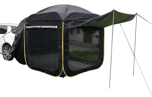 Auto Heckzelt Camping Kofferraum Zelt Auto Zelt Heckklappe für 5~8 Personen, 190T Wasserdichtes Polyester (Color : Negro)