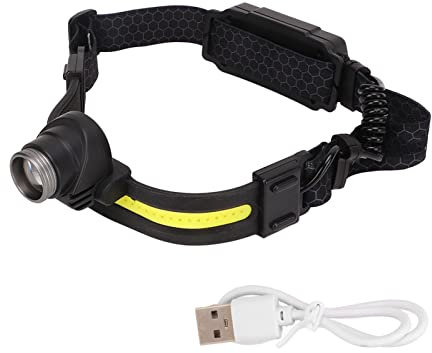 Topyond USB Rechargeable Headlamp, LED Head Lamp, XPG Sensing COB Zoom Main Lamp Headband Flashlight for Outdoor Fishing Hiking Running