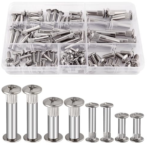 VooGenzek 50 Pezzi Φ5/Φ8 Manicotto Viti per Collegare con M4/M6 Viti, Vite di Giunzione Vite per mobili Raccordo, Viti di Collegamento con Manicotto, Viti di Rilegatura per Armadio