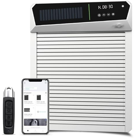 GARDTECH Hühnerklappe Automatische Solar Elektrische Hühnerklappe mit Anzeigebildschirm Lichtsensor Timer Fernbedienung Hühnerklappe für Hühnergehege Wachtelstall und Geflügelzaun