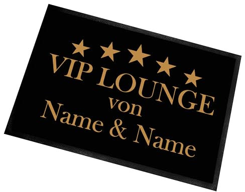 Herzbotschaft personalisierte Fußmatte | Türmatte mit Wunschtext | VIP Lounge | 60x40cm | für innen und außen | Vorleger für die Haustür/Flur | Geschenk zur ersten Wohnung | Einweihung