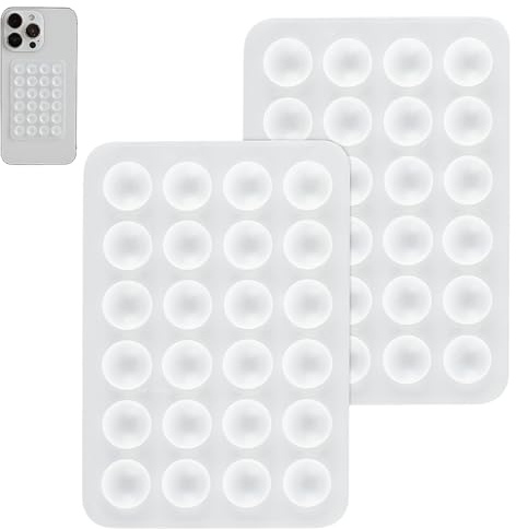 Gjinxi 2 stycken sug silikon sugkopp telefonhållare med stark hållare och halkfri handfri sugkopp (transparent)