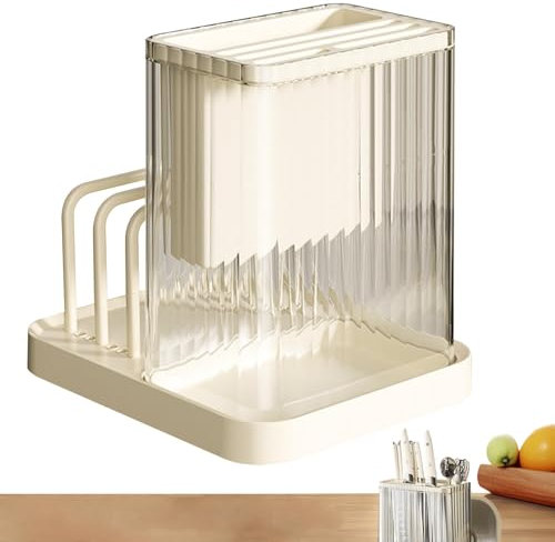 Conservazione per coltelli da cucina, supporto per coltelli da banco, supporto per coltelli e portabacchette integrati, supporto per riporre oggetti, risparmio di spazio, forniture di stoccaggio