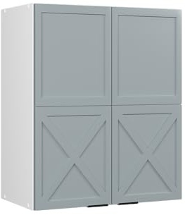 Vicco Hängeschrank Fame-Line, Hellblau-grau, 60 cm | MDF-Front · Soft-Close · 2 Einlegeböden · Metallgriffe · ✓ Praktischer Stauraum