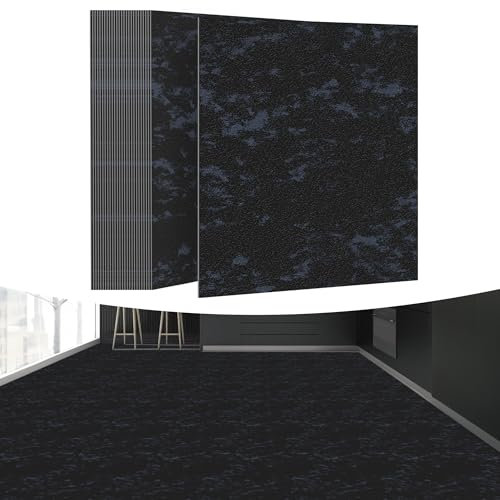 YRHome Lot de 27 revêtements de sol en PVC autocollants - 2,51 m² - 30 x 30 cm - Revêtement de sol en vinyle stratifié imperméable et antidérapant - Aspect carrelage bleu marine