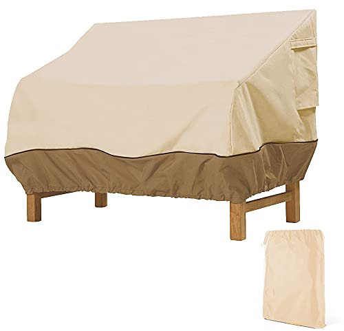 Wasserdichte Abdeckung für Terrassenbank, mit Kordelzug, für Gartenmöbel, Lounge-Sofa, 224 x 83 x 84 cm, Beige