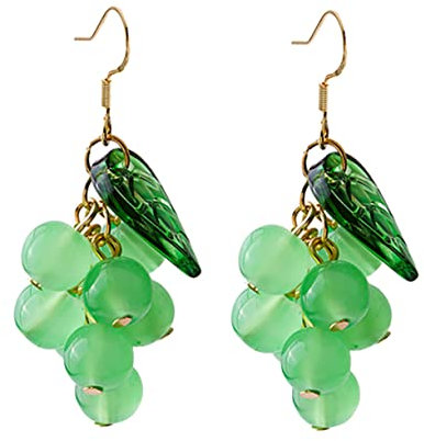 Homoyoyo Boucles Oreilles Femme Argent Pendentifs Fruit Originaux Boucle Oreille Dangle Créative Verte Confortable Au Quotidien