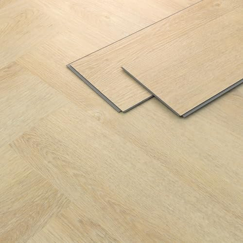 ML-Design Pavimento in PVC Deluxe Listoni Vinile Incastro 61x12.8x4.2mm 1.56m² 20pz Rovere Naturale Spina di Pesce Marrone Aspetto Legno Antiscivolo Impermeabile Classe di Carico 34 Resistente
