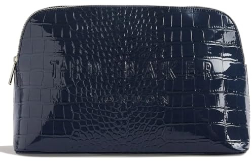 Ted Baker Crocana Kulturbeutel, Krokodilimitat, groß, Blau, blau