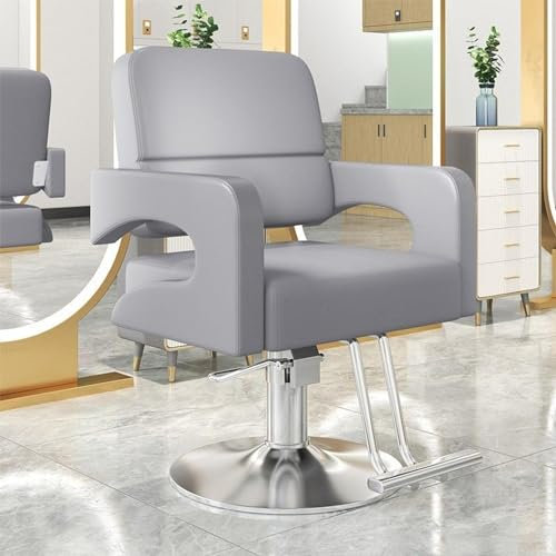GLMGBP Verstellbarer Friseurstuhl, Salonstuhl für Friseure, Friseurstuhl aus Leder, Hochleistungs-Stylingstuhl, Schönheits-Friseurstuhl, 360 ° drehbar, Maximales Traggewicht 330 lbs,A