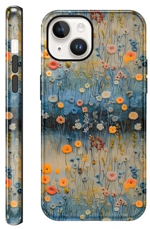 Yirlbey Fodral för iPhone 15 Blommor, Aesthetic Färg Mönster Utskrift, Tunn Silikonfodral Design för Flickor Kvinnor, Stötsäker Stötsäker Stötsäker Skyddshölje för iPhone15 6,1 tum, Blomma